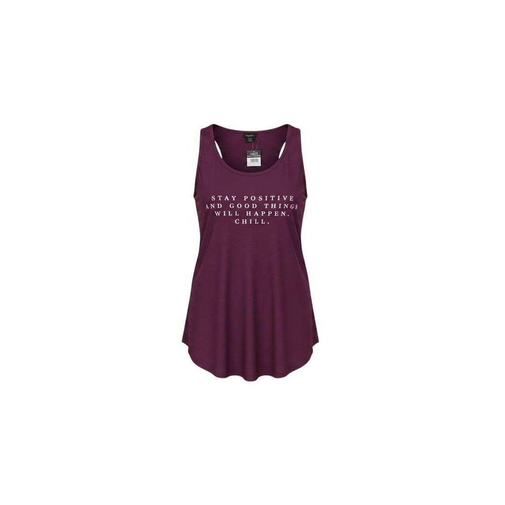 Rue21 Tank Top Womens Medium Purple NWT Stay Positive Graphic Racerback